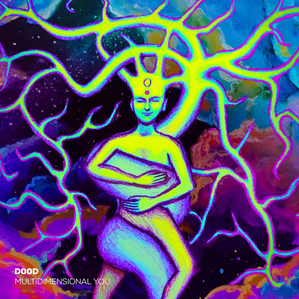 Multidimensional You cover: a glowing figure tangled in neon roots